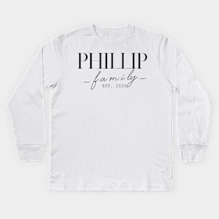 Phillip Family EST. 2020, Surname, Phillip Kids Long Sleeve T-Shirt